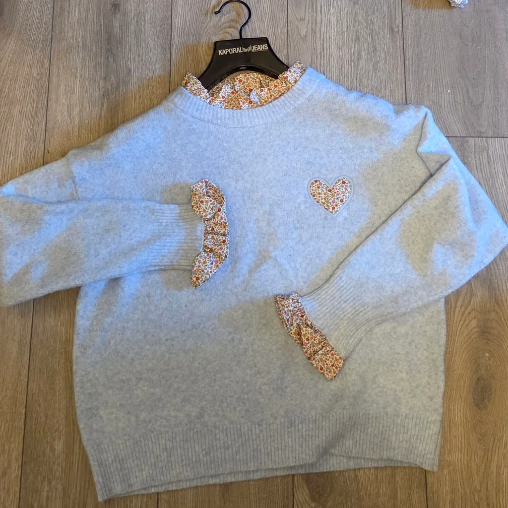 Pull bleu col liberty